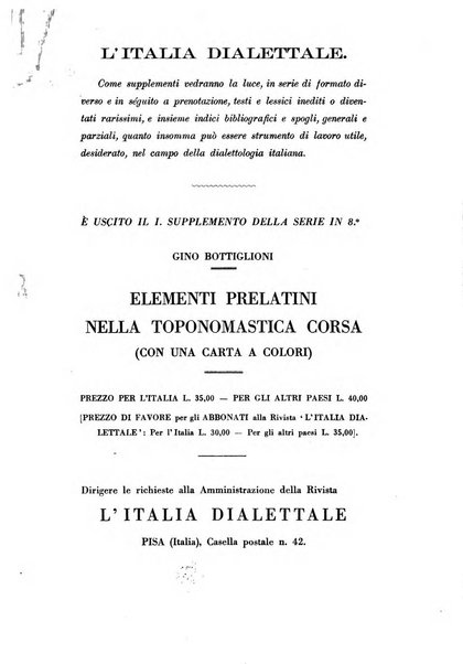 L'Italia dialettale Rivista di dialettologia italiana