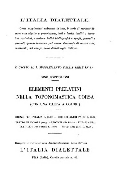 L'Italia dialettale Rivista di dialettologia italiana