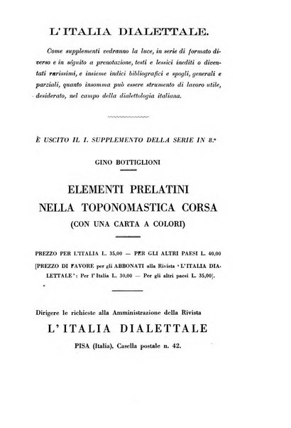 L'Italia dialettale Rivista di dialettologia italiana