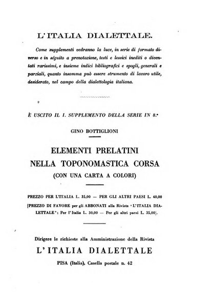 L'Italia dialettale Rivista di dialettologia italiana