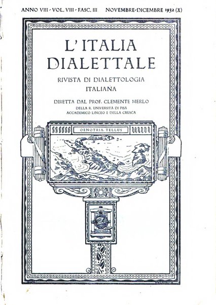 L'Italia dialettale Rivista di dialettologia italiana