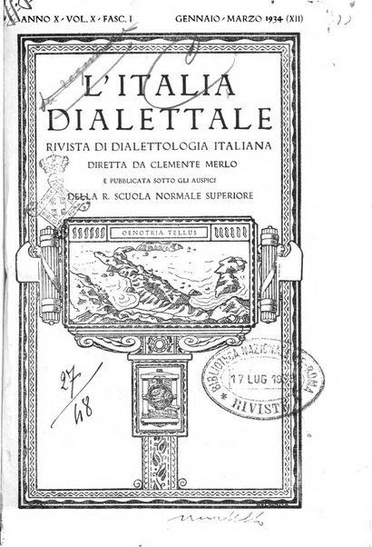 L'Italia dialettale Rivista di dialettologia italiana