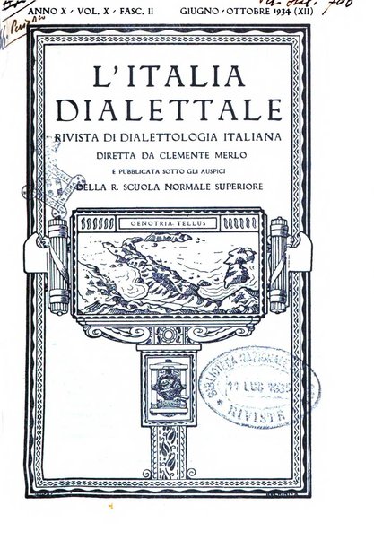 L'Italia dialettale Rivista di dialettologia italiana