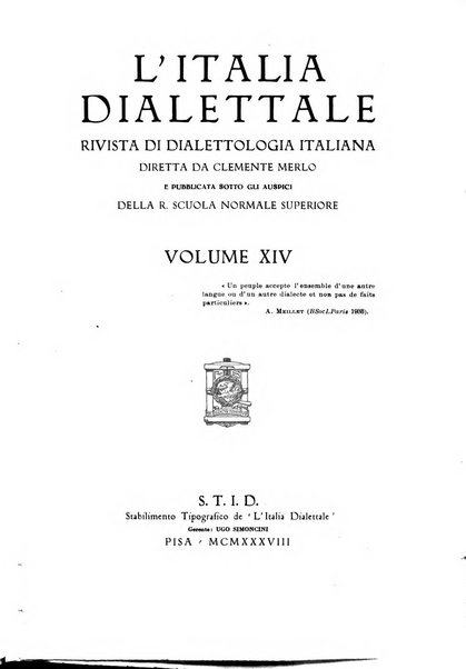 L'Italia dialettale Rivista di dialettologia italiana