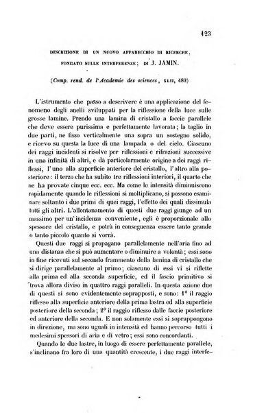 Il nuovo cimento giornale di fisica, di chimica, e delle loro applicazioni alla medicina, alla farmacia ed alle arti industriali