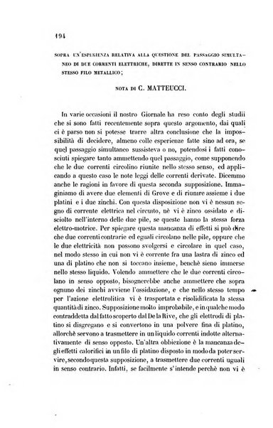 Il nuovo cimento giornale di fisica, di chimica, e delle loro applicazioni alla medicina, alla farmacia ed alle arti industriali