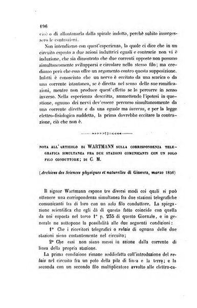 Il nuovo cimento giornale di fisica, di chimica, e delle loro applicazioni alla medicina, alla farmacia ed alle arti industriali