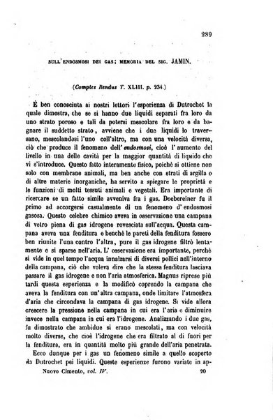 Il nuovo cimento giornale di fisica, di chimica, e delle loro applicazioni alla medicina, alla farmacia ed alle arti industriali