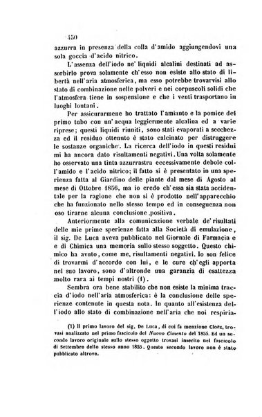 Il nuovo cimento giornale di fisica, di chimica, e delle loro applicazioni alla medicina, alla farmacia ed alle arti industriali