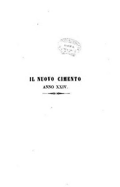 Il nuovo cimento giornale di fisica, di chimica, e delle loro applicazioni alla medicina, alla farmacia ed alle arti industriali