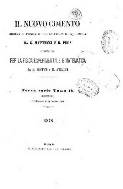 Il nuovo cimento giornale di fisica, di chimica, e delle loro applicazioni alla medicina, alla farmacia ed alle arti industriali