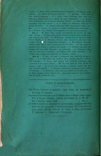 Il nuovo cimento giornale di fisica, di chimica, e delle loro applicazioni alla medicina, alla farmacia ed alle arti industriali