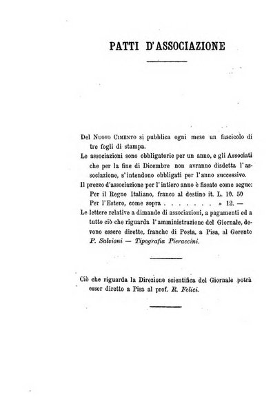 Il nuovo cimento giornale di fisica, di chimica, e delle loro applicazioni alla medicina, alla farmacia ed alle arti industriali