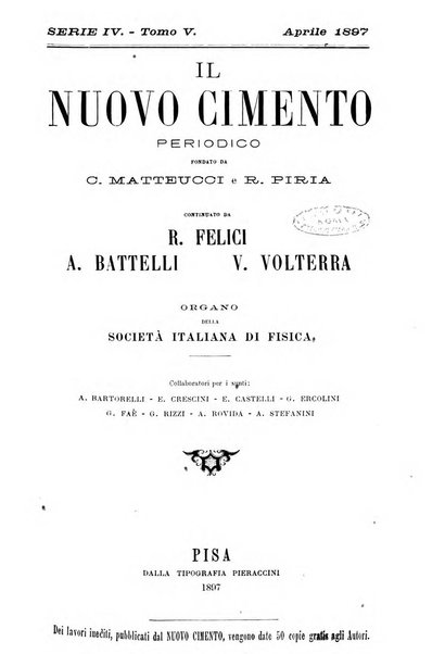 Il nuovo cimento giornale di fisica, di chimica, e delle loro applicazioni alla medicina, alla farmacia ed alle arti industriali