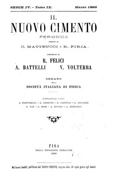 Il nuovo cimento giornale di fisica, di chimica, e delle loro applicazioni alla medicina, alla farmacia ed alle arti industriali