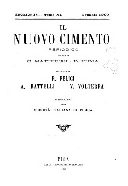 Il nuovo cimento giornale di fisica, di chimica, e delle loro applicazioni alla medicina, alla farmacia ed alle arti industriali