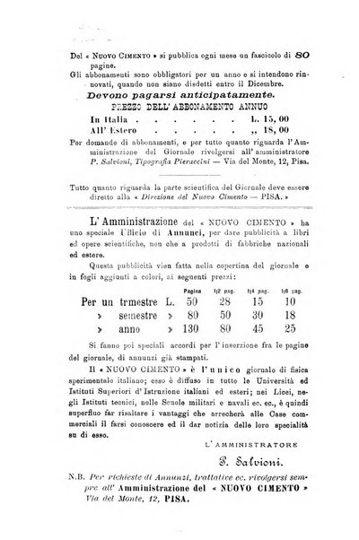 Il nuovo cimento giornale di fisica, di chimica, e delle loro applicazioni alla medicina, alla farmacia ed alle arti industriali