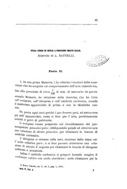 Il nuovo cimento giornale di fisica, di chimica, e delle loro applicazioni alla medicina, alla farmacia ed alle arti industriali