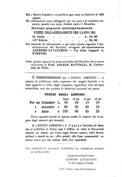 Il nuovo cimento giornale di fisica, di chimica, e delle loro applicazioni alla medicina, alla farmacia ed alle arti industriali