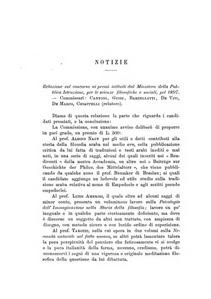 Rivista filosofica in continuazione della Rivista italiana di filosofia fondata da L. Ferri