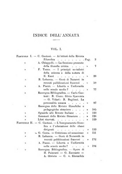 Rivista filosofica in continuazione della Rivista italiana di filosofia fondata da L. Ferri