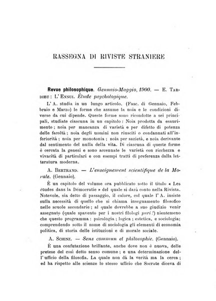 Rivista filosofica in continuazione della Rivista italiana di filosofia fondata da L. Ferri