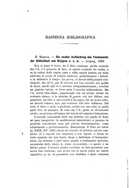 Rivista filosofica in continuazione della Rivista italiana di filosofia fondata da L. Ferri