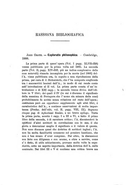 Rivista filosofica in continuazione della Rivista italiana di filosofia fondata da L. Ferri