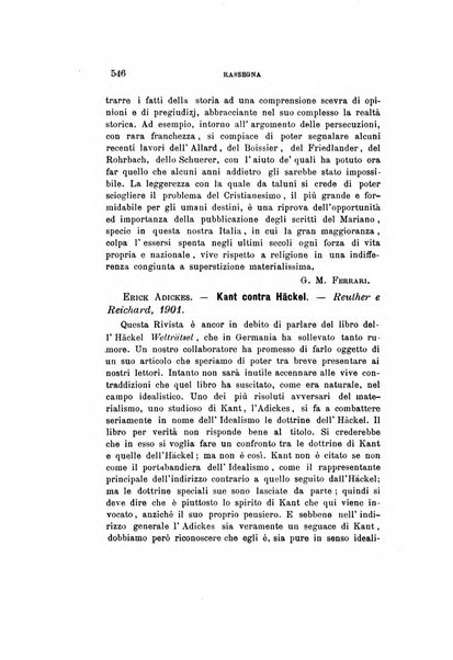 Rivista filosofica in continuazione della Rivista italiana di filosofia fondata da L. Ferri