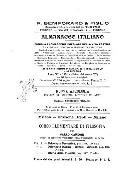 Rivista filosofica in continuazione della Rivista italiana di filosofia fondata da L. Ferri