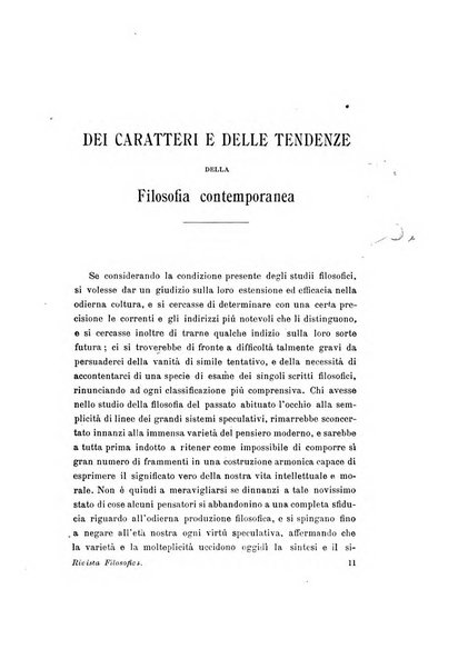 Rivista filosofica in continuazione della Rivista italiana di filosofia fondata da L. Ferri