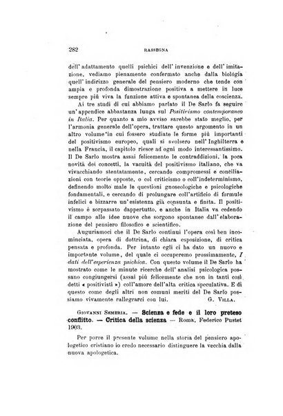 Rivista filosofica in continuazione della Rivista italiana di filosofia fondata da L. Ferri