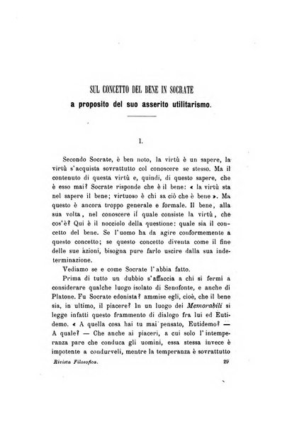 Rivista filosofica in continuazione della Rivista italiana di filosofia fondata da L. Ferri