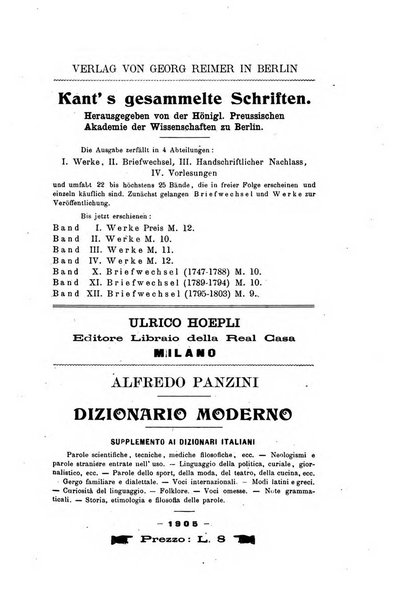 Rivista filosofica in continuazione della Rivista italiana di filosofia fondata da L. Ferri