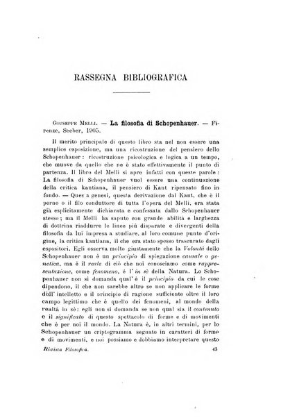 Rivista filosofica in continuazione della Rivista italiana di filosofia fondata da L. Ferri