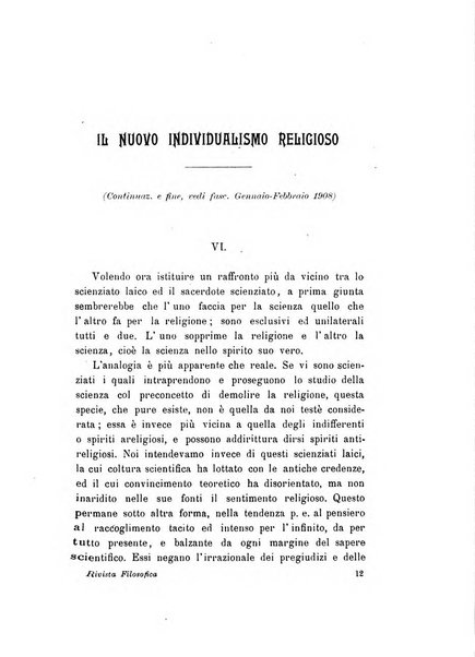 Rivista filosofica in continuazione della Rivista italiana di filosofia fondata da L. Ferri