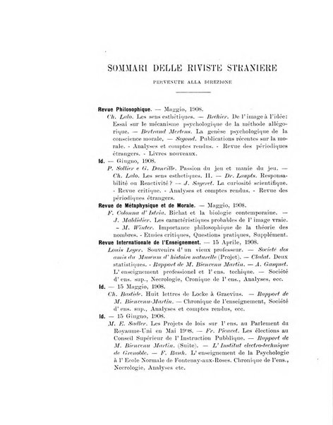 Rivista filosofica in continuazione della Rivista italiana di filosofia fondata da L. Ferri