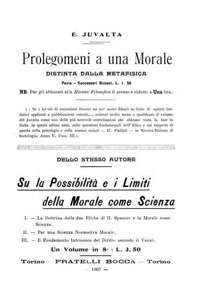 Rivista filosofica in continuazione della Rivista italiana di filosofia fondata da L. Ferri