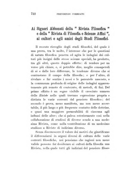 Rivista filosofica in continuazione della Rivista italiana di filosofia fondata da L. Ferri