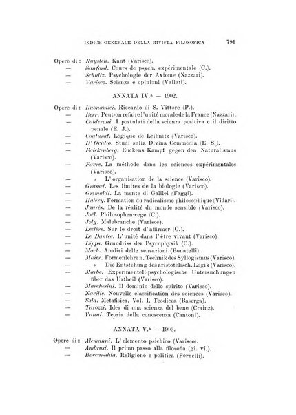 Rivista filosofica in continuazione della Rivista italiana di filosofia fondata da L. Ferri