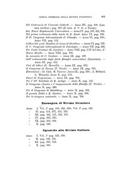 Rivista filosofica in continuazione della Rivista italiana di filosofia fondata da L. Ferri