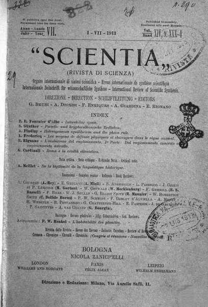 Scientia rivista di scienza