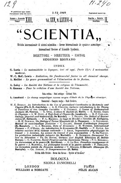 Scientia rivista di scienza