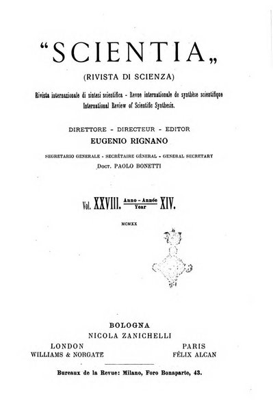 Scientia rivista di scienza