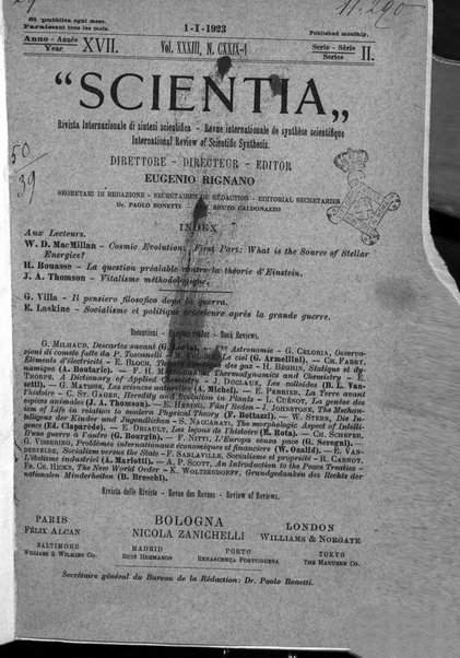 Scientia rivista di scienza