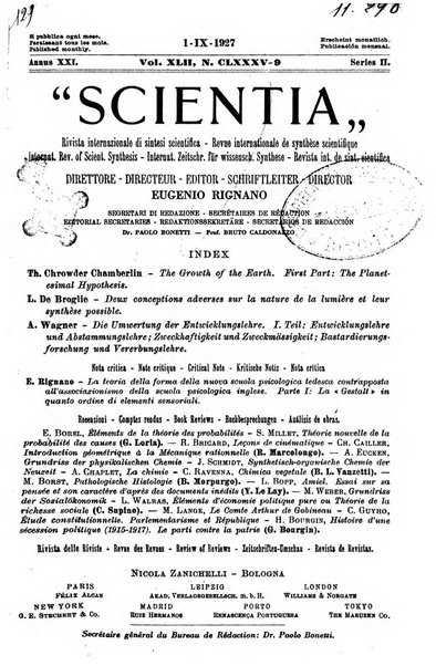 Scientia rivista di scienza