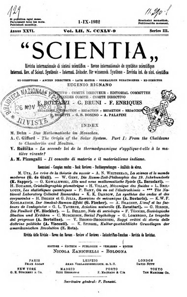 Scientia rivista di scienza