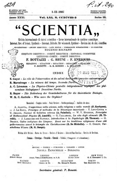 Scientia rivista di scienza