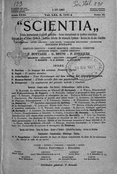 Scientia rivista di scienza