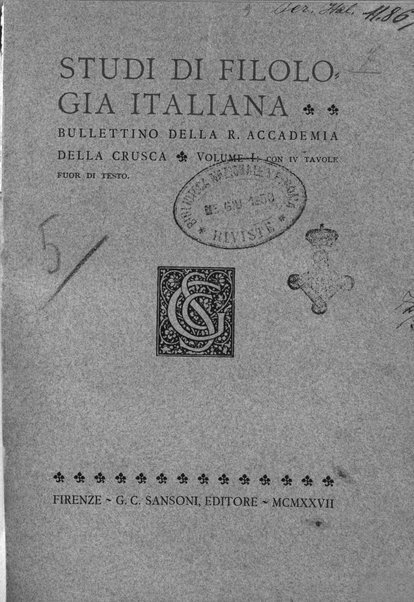 Studi di filologia italiana